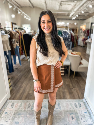 Camel & Flair Wrap Skort