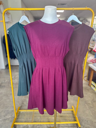 Wine Weekend Win Pleated Mini Dress