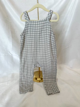 Mini Green Gingham Overalls