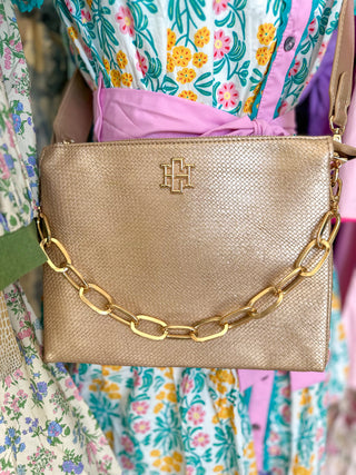 Woven Gold Ariana Crossbody | Caroline Hill
