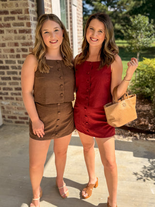 Cocoa Hollis Button Skort Set