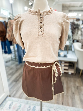 Espresso Twirl Me Wrap Skort