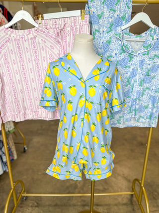 Zesty Lemons Pajama Shorts Set