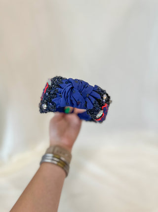 Navy & Red Cheer is Life Headband