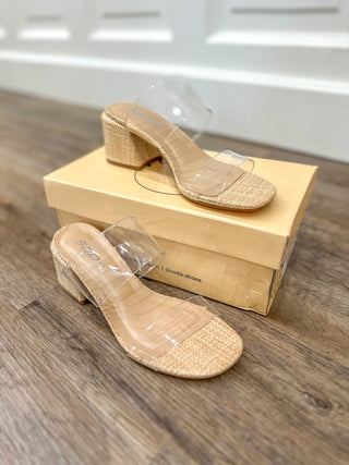 Clara Classy & Clear Raffia Heels