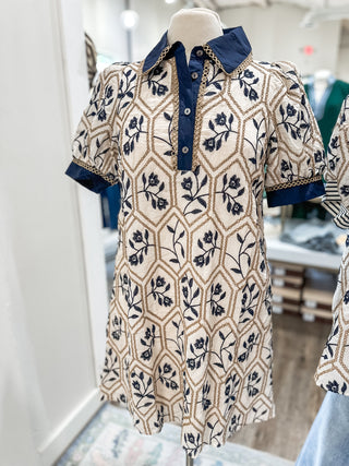 Cream Sunset Stitch MINI Dress