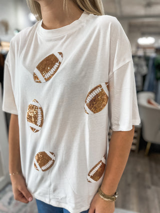 White Dazzling Football Top