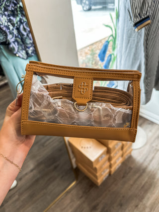 Coco Clear View Leather Clutch/Crossbody - Stadium Approved