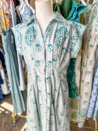 Blue Lovely Little Petals Midi Dress