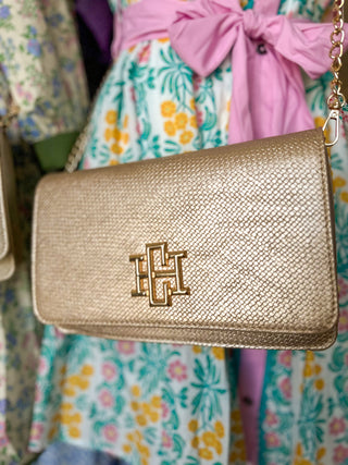 Woven Gold Bryn Clutch/Crossbody | Caroline Hill