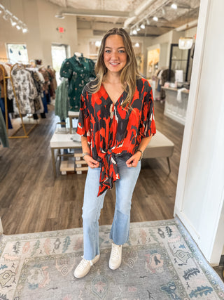 UL Spirit Abstract Kimono Sleeve Top
