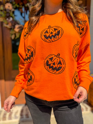 Orange Pumpkin Glow Sweatshirt