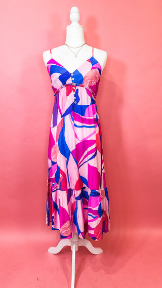 Pink Mix Keep It Interesting Midi Dress