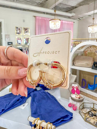 Gold Crystal Hoop Earrings