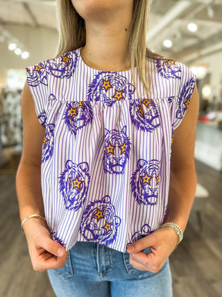 Tiger Time Shirred BAND TANK