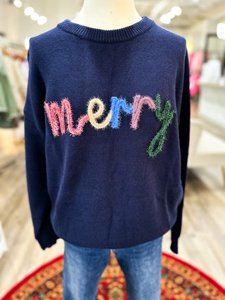 The Navy Rainbow Merry Knit Sweater