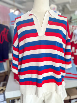 The Freedom Stripe Polo Top