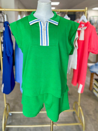 Green Porter Shorts Set