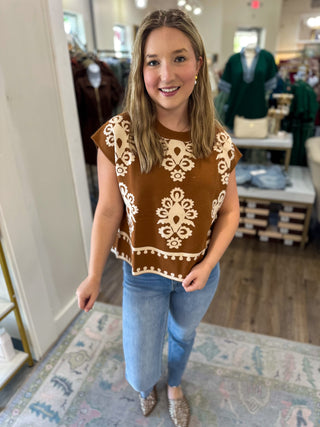 Brown Colette Knit Sleeveless Top