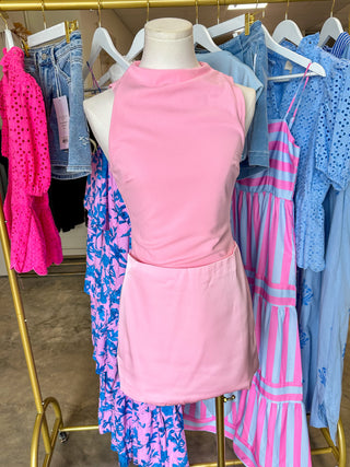 Pink Sweet Caroline Faux Skirt Shift Mini Dress