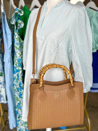 Woven Tan Palmer Tote | Caroline Hill