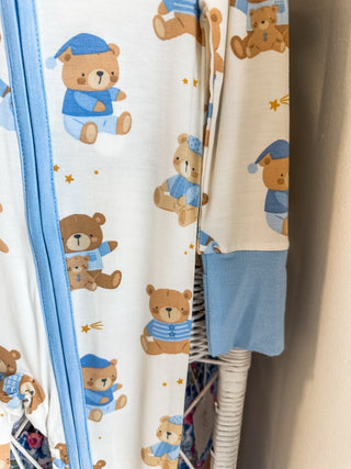 Blue Teddy Bears 2 Way Zipper Romper