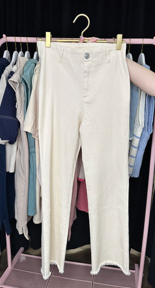 Cream Adaptable Fabric Pants