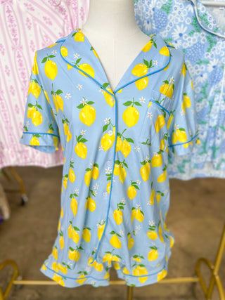 Zesty Lemons Pajama Shorts Set