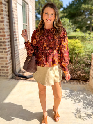Wildflower Season Smocked Peplum Top
