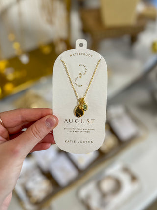 August Aventurine Birthstone Necklace