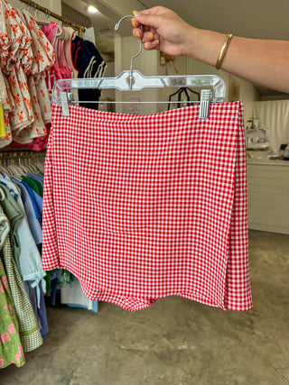 Red Gingham She's That Girl Skort Set