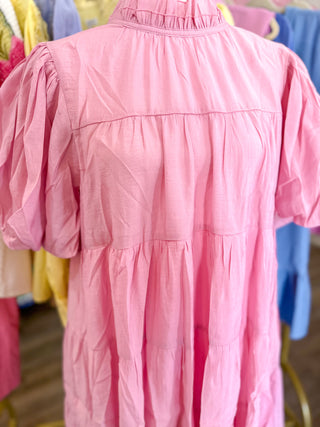 Pink Twirl Around Town Mini Dress