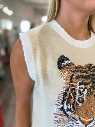 Geauxlden Cream Sleeveless Sweater
