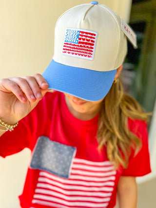 American Flag Two-Toned Hat