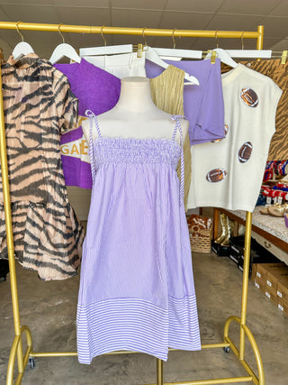 Lavender Easy Breezy Stripe Mini Dress