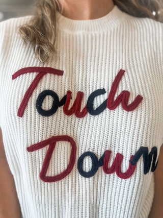 Touchdown Red & Black Sweater Top