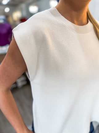 DOORBUSTER: Sand Beige Refined Sleeveless Sweater