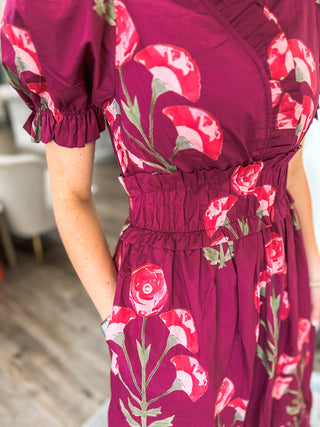 Cranberry Flora Midi Dress