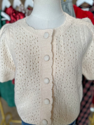 Ecru Sweet Detail Cardigan