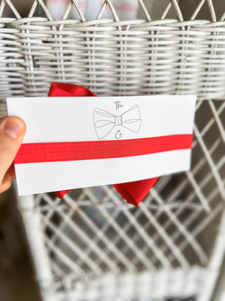 Red Classic Grosgrain Satin Headband Bow