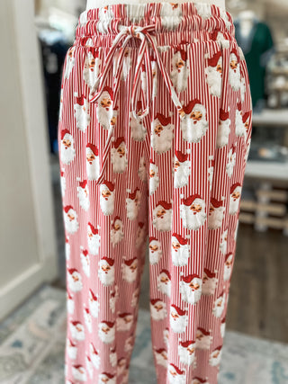 Red Unisex Vintage Santa Pajama Pants