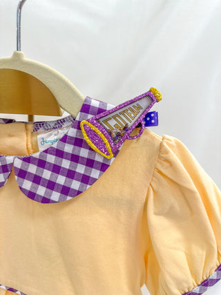 Purple & Gold Megaphone Bow Charm