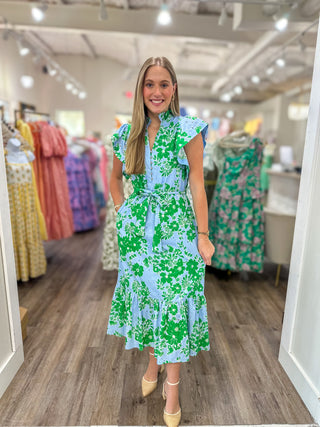Petals & Promises Tie Waist Midi Dress