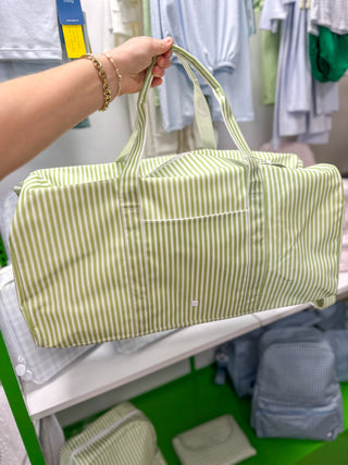 TRVL Sage Pimlico Stripe XL Weekender Duffle Bag