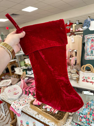 Velvet Stocking Dark Red