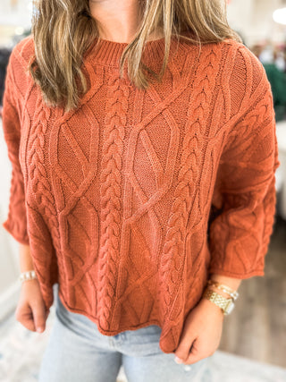 Cinnamon Twist Knit Sweater Top