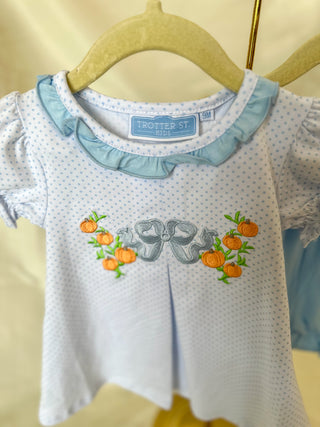 Pumpkin Embroidery Bloomer Set