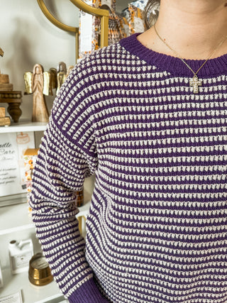 Purple Waverly Stripe Pullover