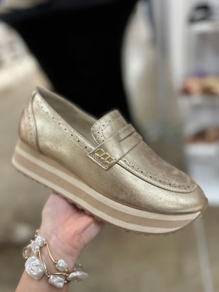 Golden Luxe Lift Platform Loafers