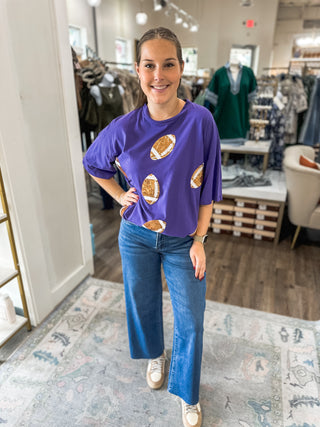 Purple Dazzling Football Top